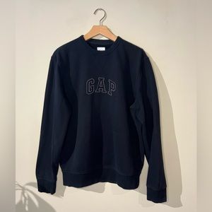 Gap 2019 Black Crewneck Logo Fleece Sweatshirt
